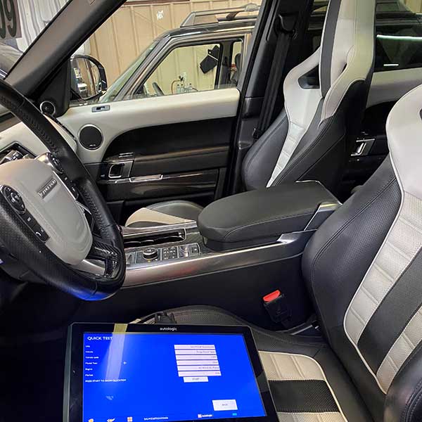 Tablet kept on the front seat of car